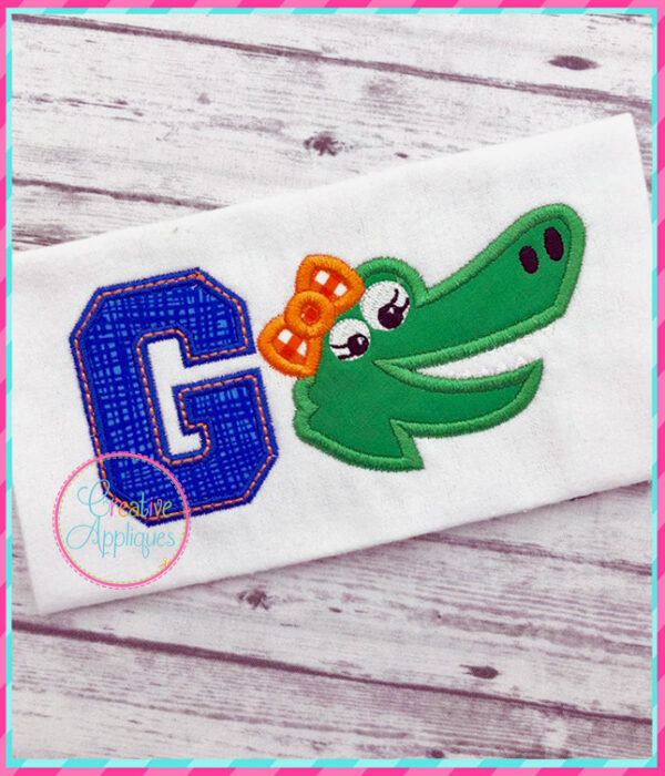 Go Alligator Girl Applique