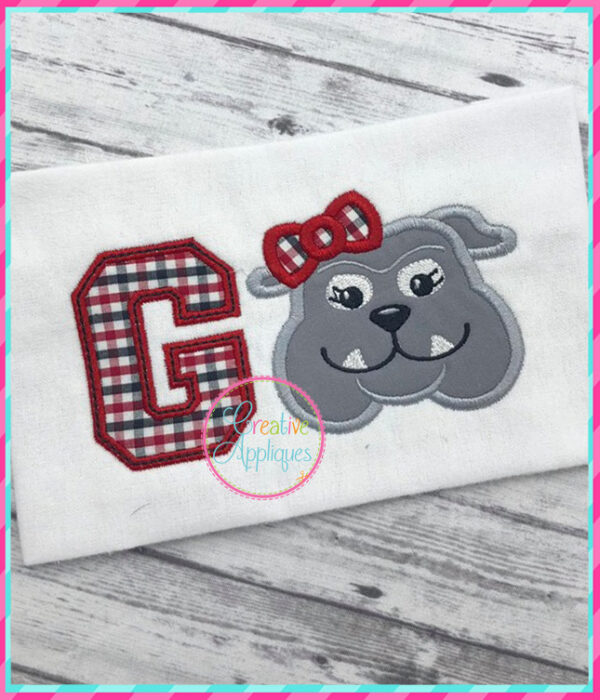 Go Bulldog Girl Applique