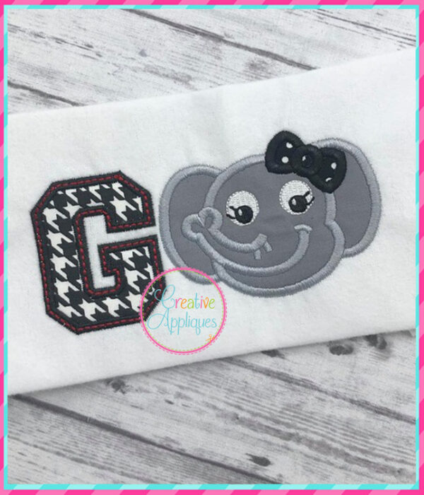 Go Elephant Girl Applique