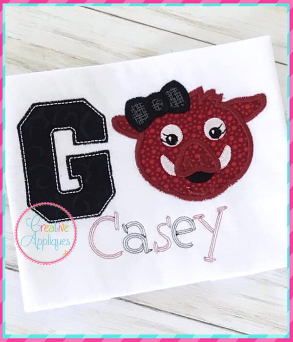 Go Hog Girl Applique