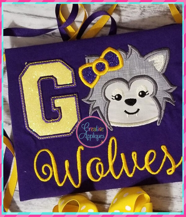 Go Wolf Girl Applique