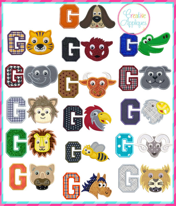 Go Mascot Applique Set