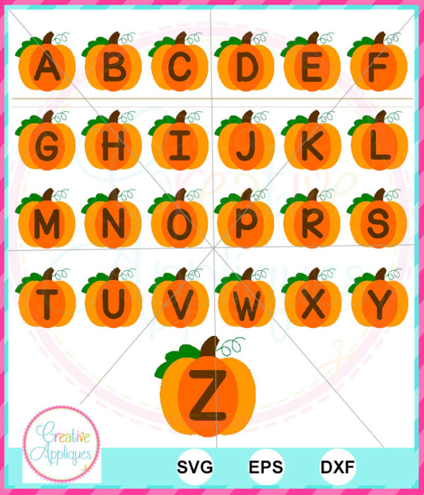 Pumpkin Alphabet Cut File - Image 2