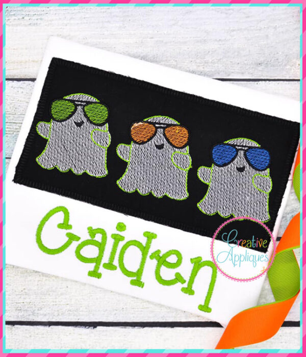 Sketch Stitch Ghost Glasses Trio Embroidery