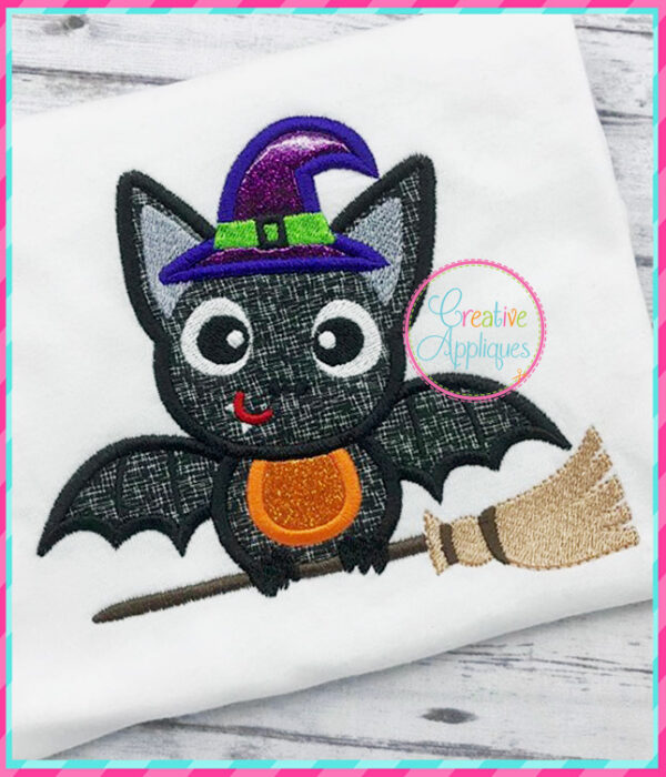 Witch Bat Applique