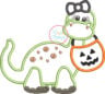 Halloween Dinosaur Girl Applique - Creative Appliques