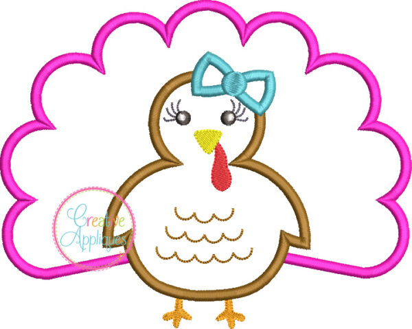 Girl Turkey Applique - Image 2