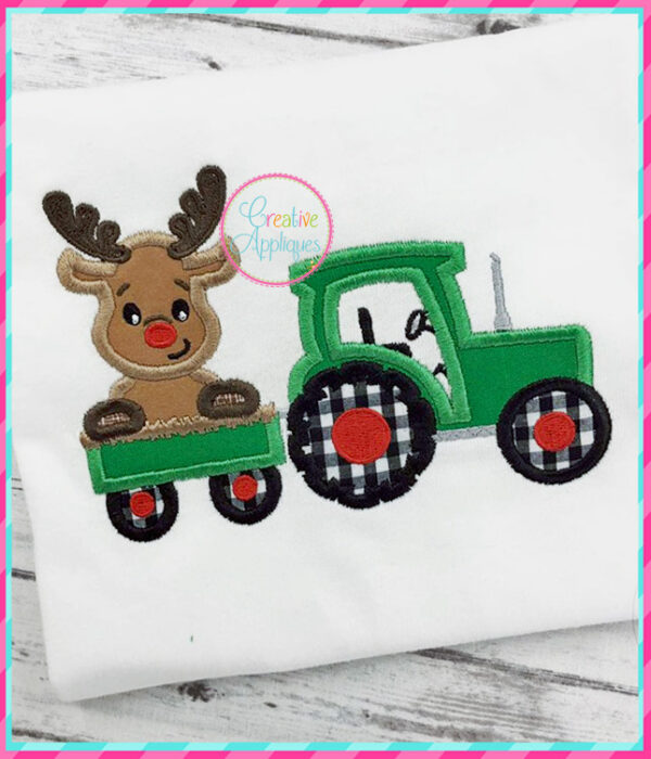 Tractor Reindeer Applique - Image 3