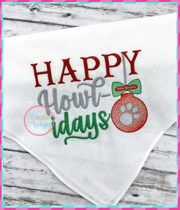 Happy Howl-idays Embroidery - Image 3