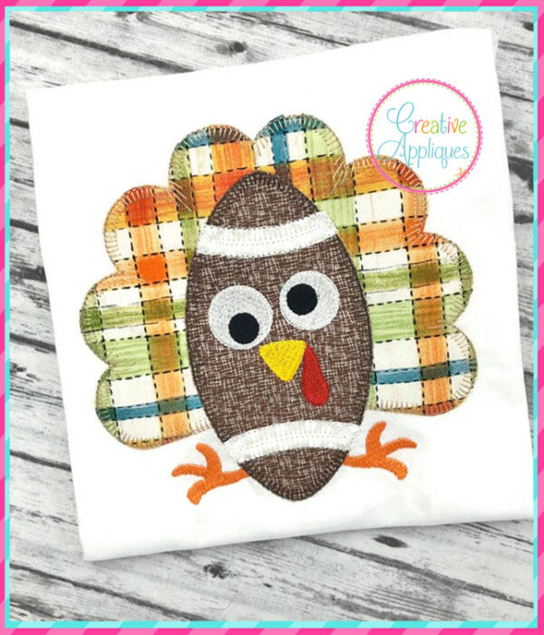 Blanket Stitch Football Turkey Applique