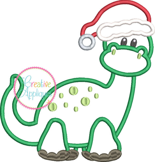 Santa Dinosaur Applique - Image 2