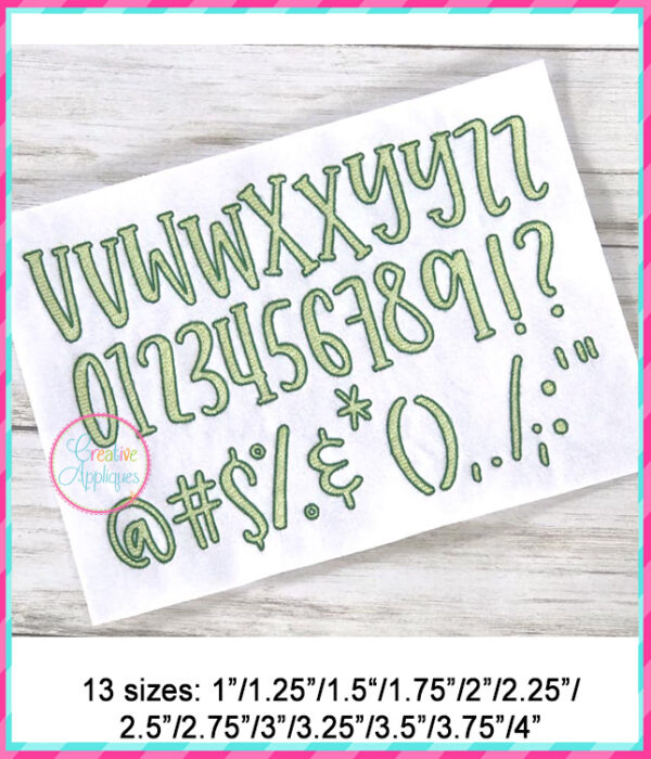 Sketch Stitch Farmhouse Lemonade Embroidery Font - Image 4