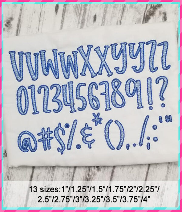 Sketch Stitch Farmhouse Lemonade Embroidery Font - Image 7