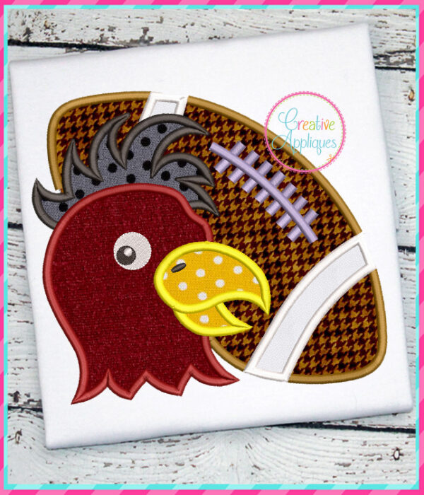 Rooster Football Applique Design