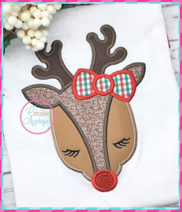 Girl Reindeer Applique - Image 4