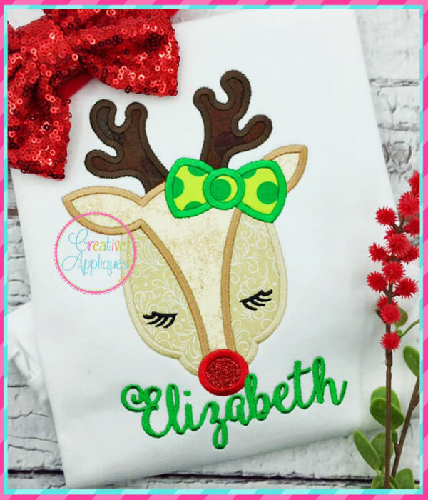 Girl Reindeer Applique - Image 5