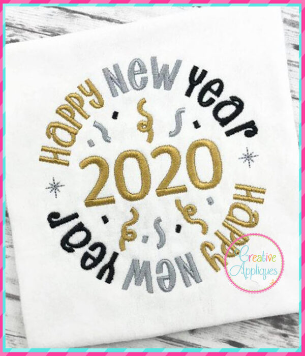 Happy New Year 2020 Embroidery