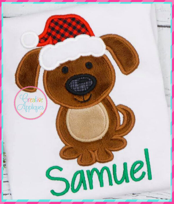 Santa Dog Applique