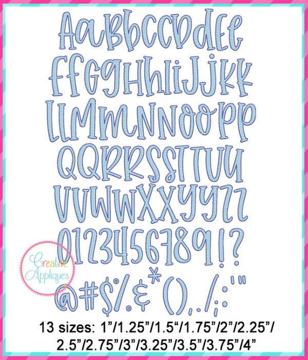 Sketch Stitch Farmhouse Lemonade Embroidery Font - Image 2