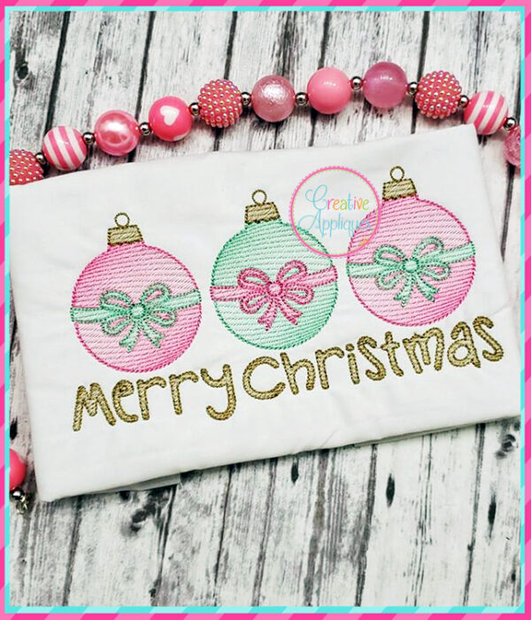 Sketch Stitch Ornament Bow Trio Embroidery