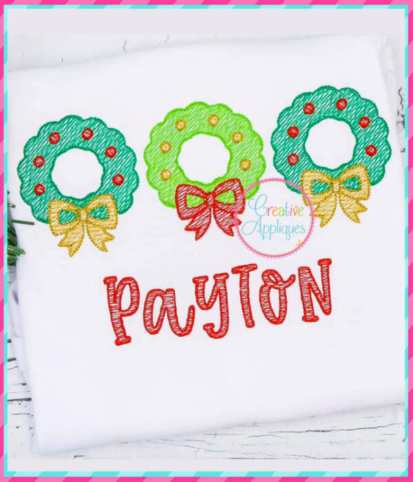 Sketch Stitch Wreath Embroidery