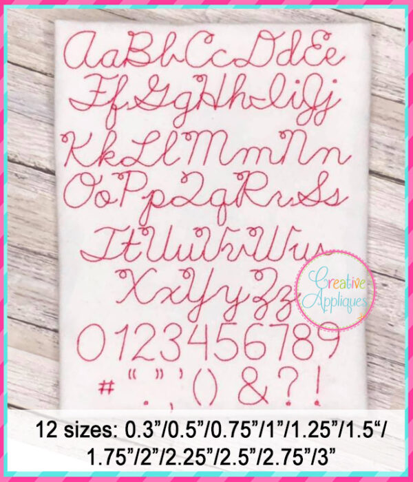 Cursive Floss Embroidery Font - Image 5