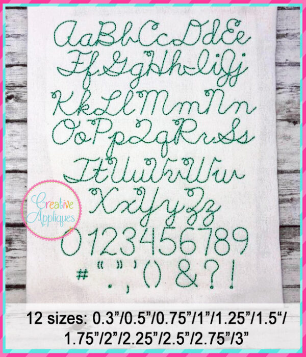 Cursive Floss Embroidery Font - Image 4