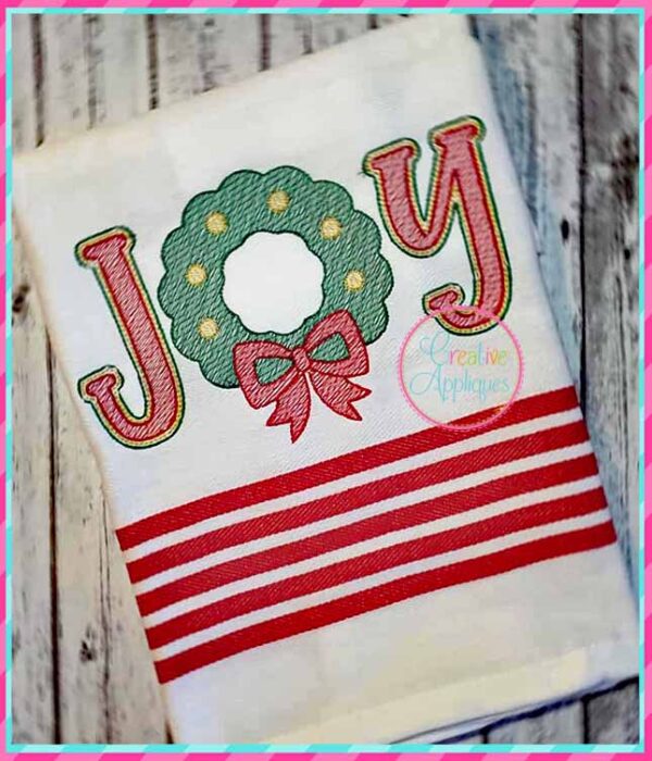 Joy Wreath Embroidery - Image 2