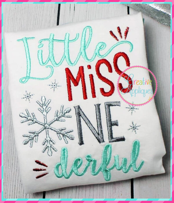 Little Miss Onederful Embroidery