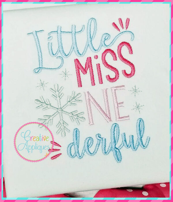 Little Miss Onederful Embroidery - Image 3