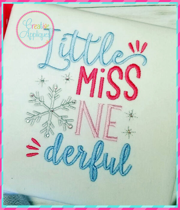 Little Miss Onederful Embroidery - Image 2