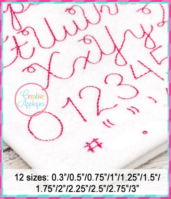 Cursive Floss Embroidery Font - Image 2