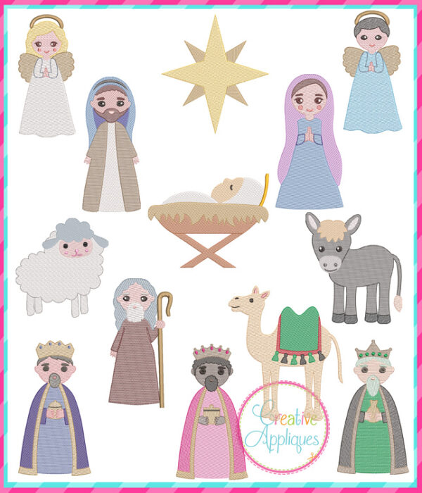 Sketch Nativity Embroidery Set