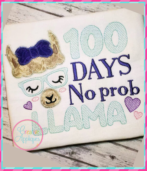 100 Days No Prob Llama Applique - Image 4