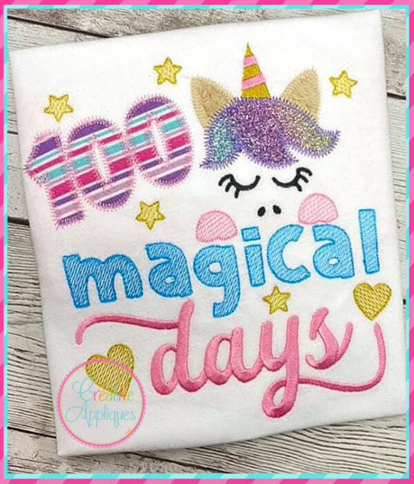 100 Magical Days Applique