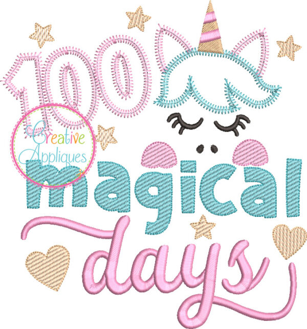 100 Magical Days Applique - Image 2