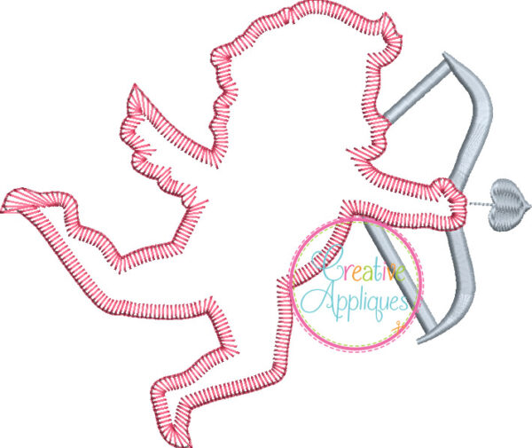 Blanket Stitch Cupid Applique - Image 2