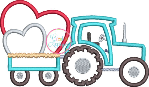 Tractor Hearts Applique - Image 2