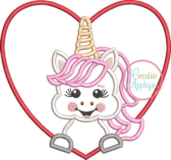 Unicorn Heart Applique - Image 2