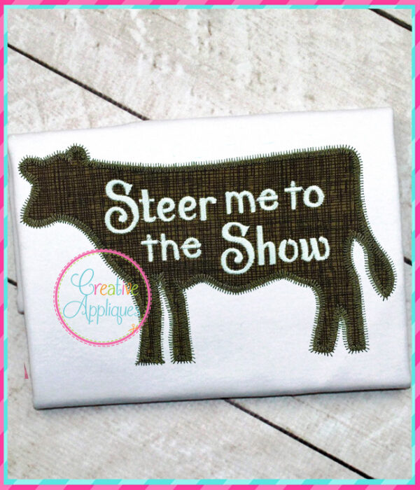 Zigzag Stitch Cow Applique