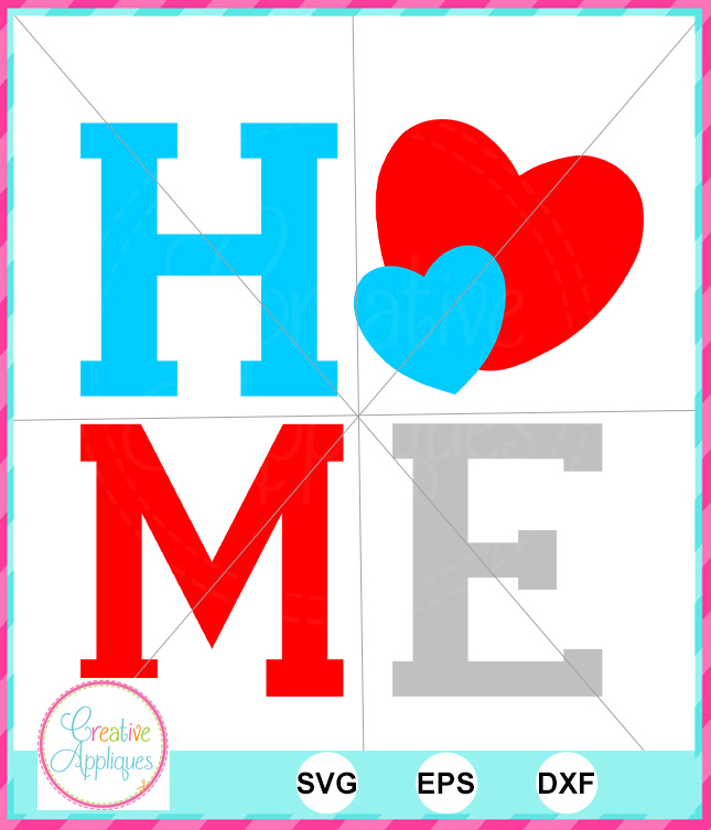 Download Home Hearts Cut File Creative Appliques