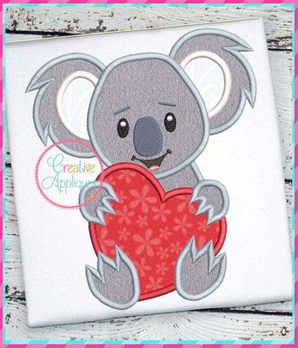 Koala Heart Applique