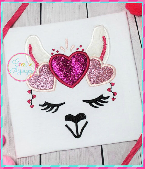 Llama Hearts Crown Applique - Image 2