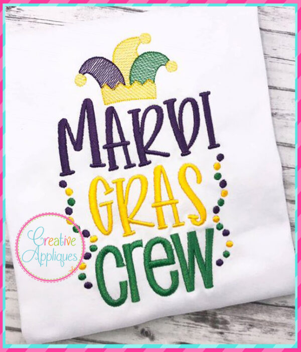 Mardi Gras Crew Embroidery