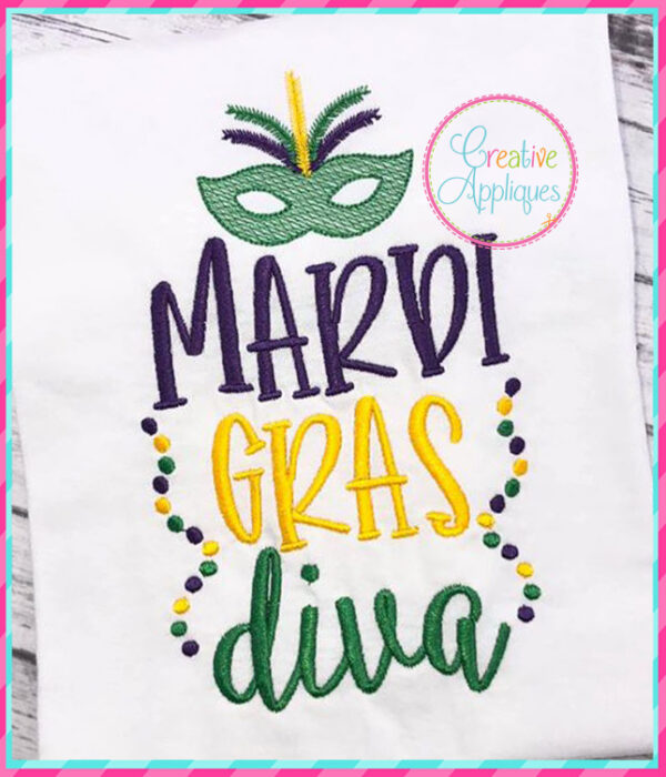 Mardi Gras Diva Embroidery