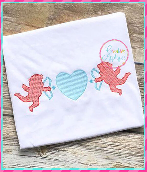 Sketch Stitch Cupid Heart Embroidery - Image 3