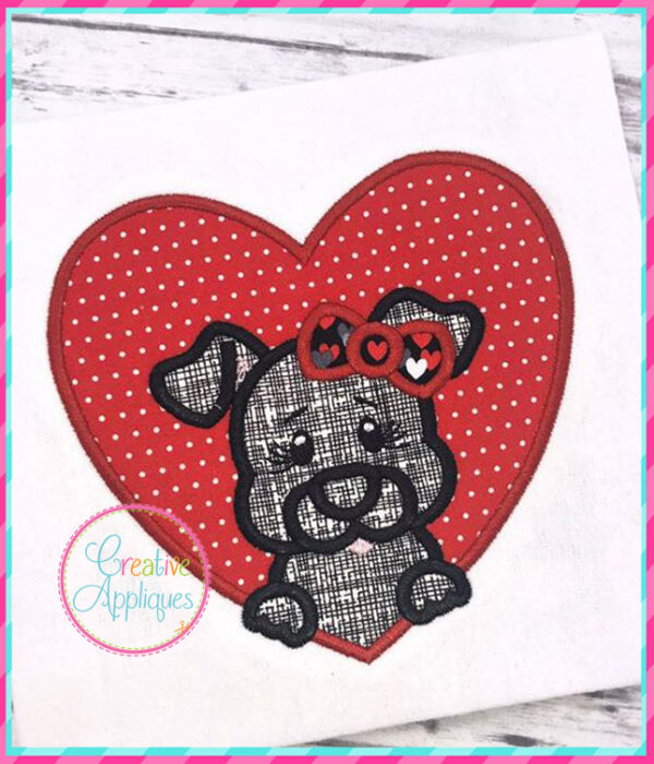 Girl Dog Heart Applique - Image 3