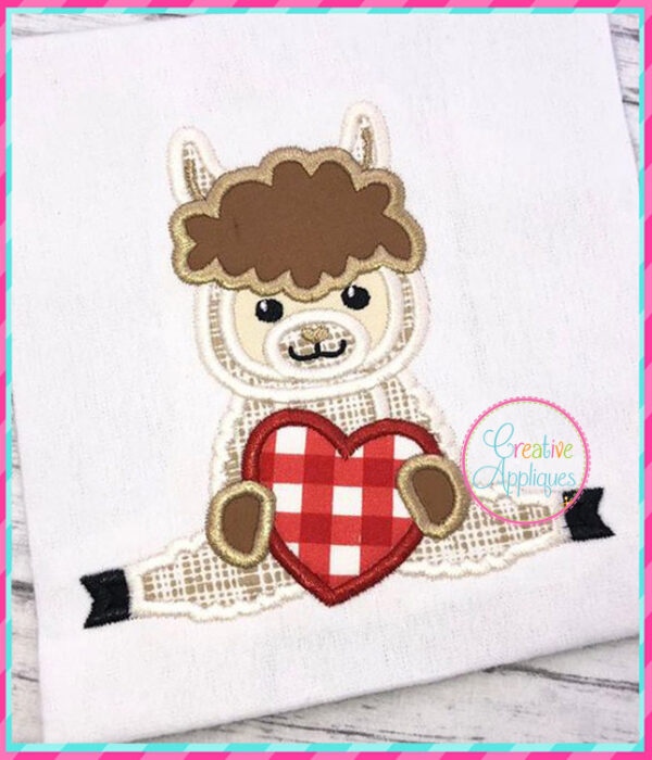 Llama Heart Applique