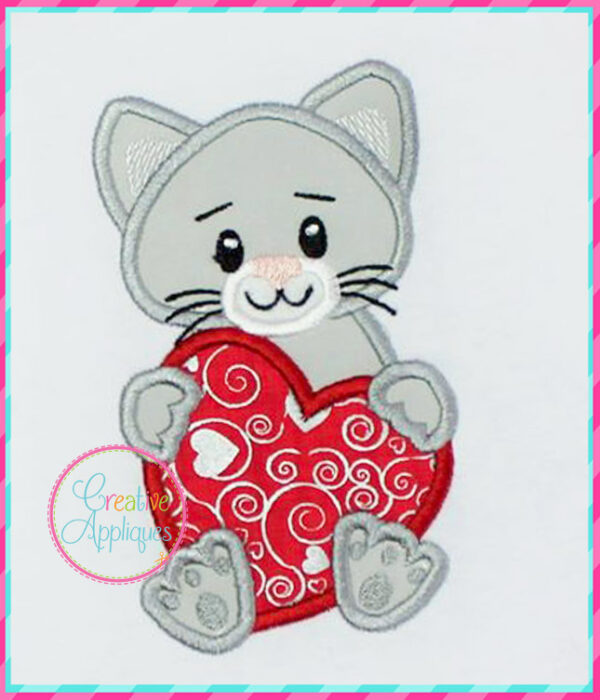 Cat Heart Applique