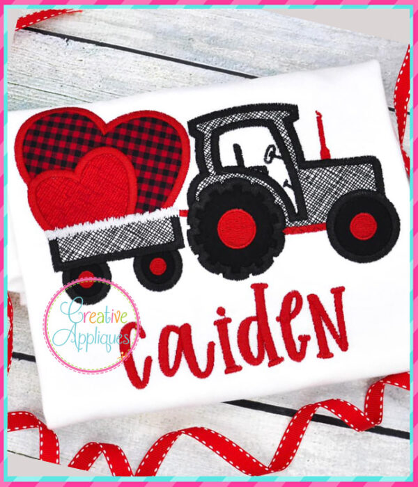 Tractor Hearts Applique